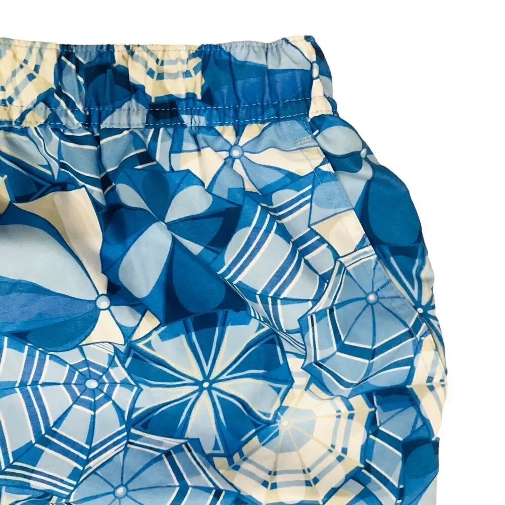 NWOT Vineyard Vines Blue Umbrellas Print Swim Board Trunk Shorts Mens Sz S